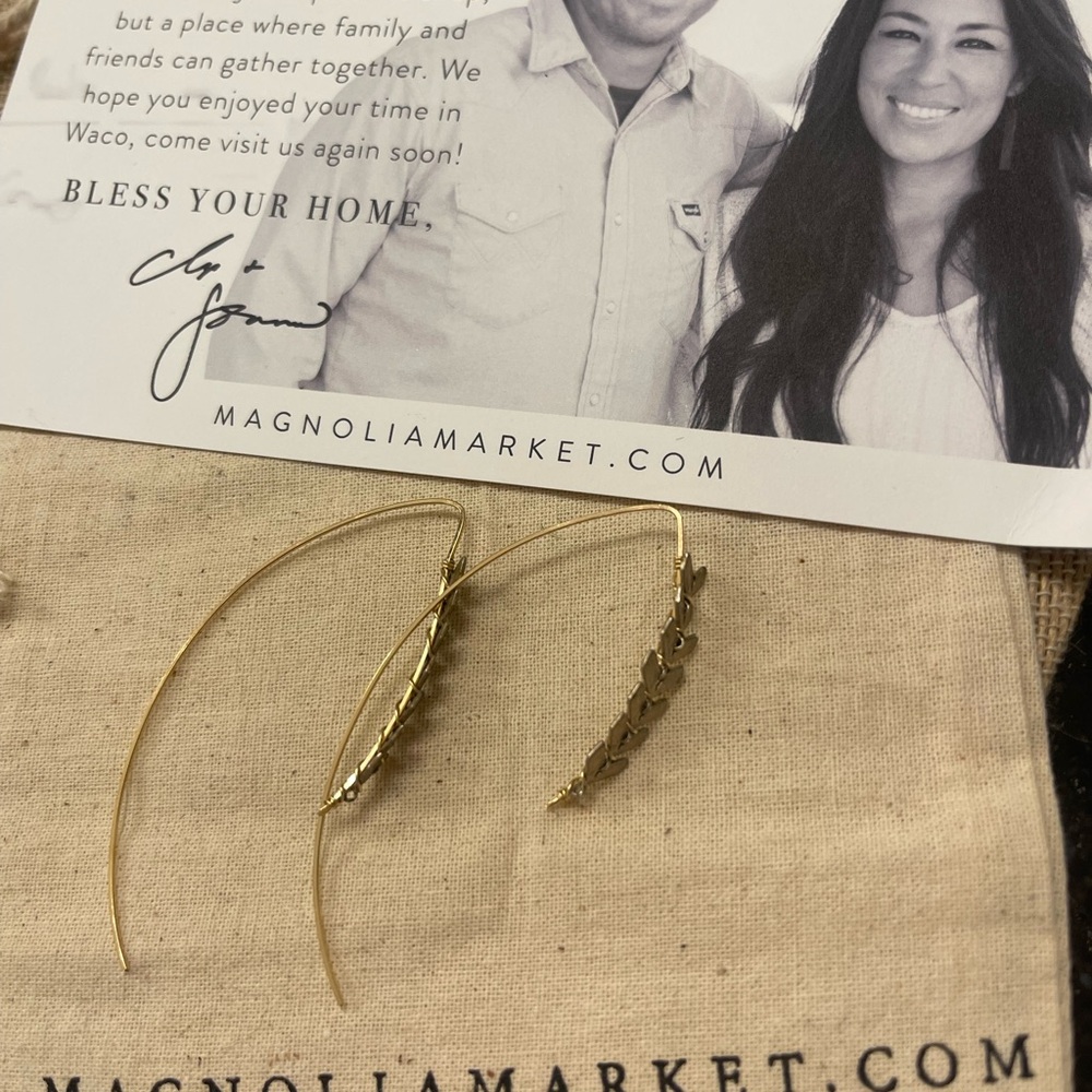 Magnolia Gold and Silver Leaf Earrings: “Malta”